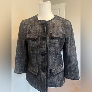 Talbots Elegant Black and Gray Women's blazer Jacket